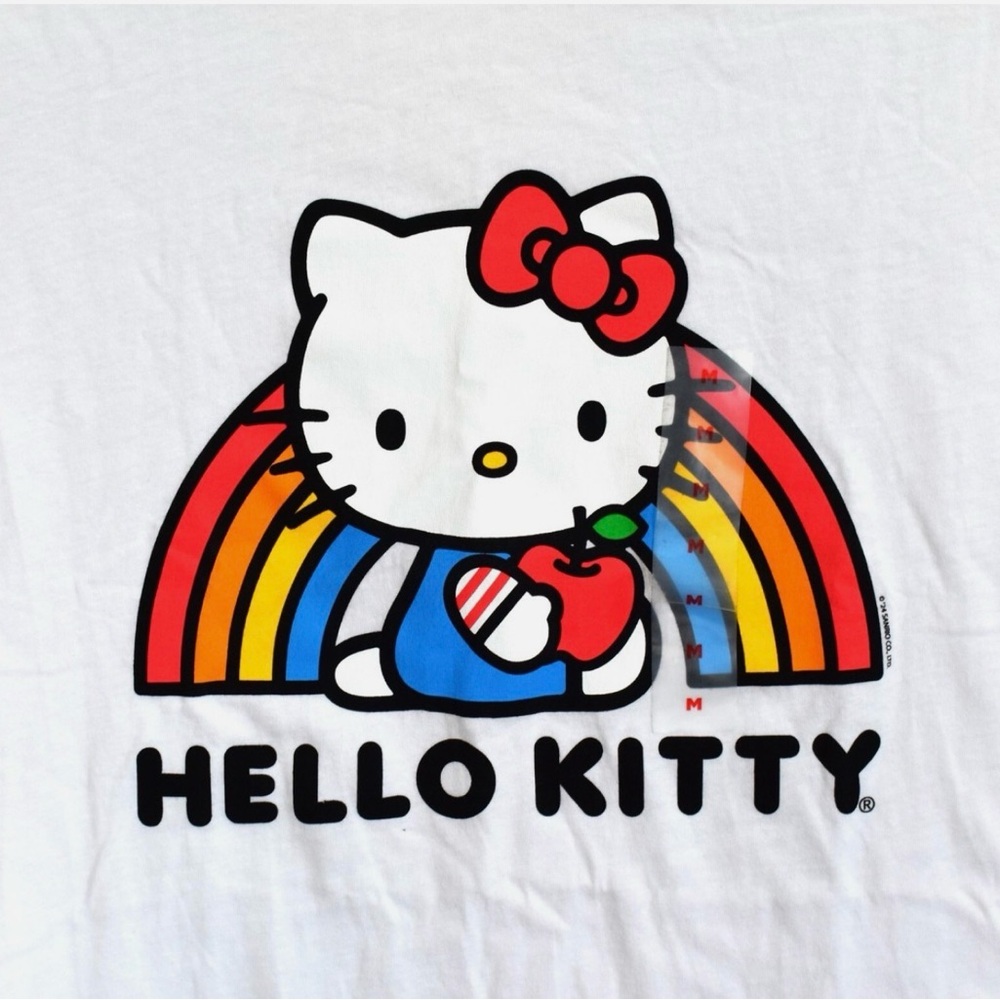 Hello Kitty Rainbow Graphic Cotton Short Sleeve T-shirt
